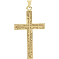 Floral Cross Pendant -14K Gold