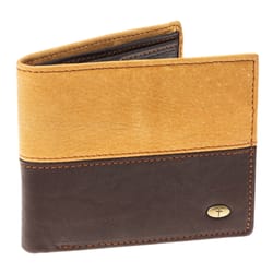 Genuine Leather Wallet with Small Cross Emblem