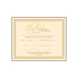 Gold Baptism Certificate
