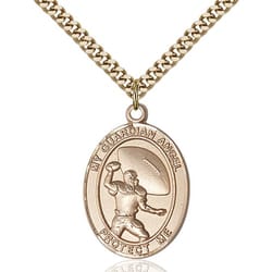 Gold Filled Guardian Angel/Football Pendant w/ chain