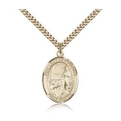 Gold Filled Our Lady of Lourdes Pendant w/ chain