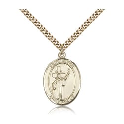 Gold Filled St. Aidan Of Lindisfarne Pendant w/ chain