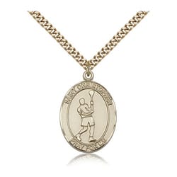Gold Filled St. Christopher Medal w/ chain - Lacrosse