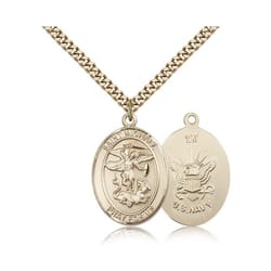 Gold Filled St. Michael/ US Navy Insignia  Pendant w/ chain