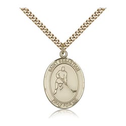 Gold Filled St. Sebastian/Ice Hockey Pendant w/ chain