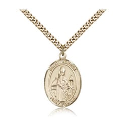 Gold Filled St. Walter of Pontnoise Pendant w/ chain
