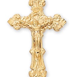 Gold/Sterling Silver Crucifix on 18 inch chain