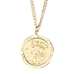 Gold/Sterling Silver St. Michael Medal with 24 inch chain 