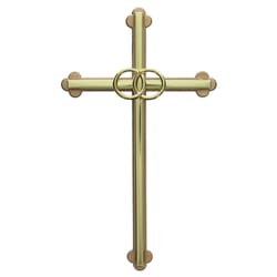 Gold Wedding Cross with Gold Rings 8 inch