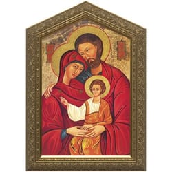 Holy Family Icon w/ Peaked Gold Frame 
