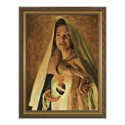 Immaculate Heart of Mary w/ Gold Frame 