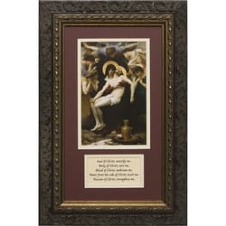 La Pieta (Matted w/ Prayer in Dark Ornate Frame) 8x14