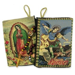 Our Lady  of Guadalupe & St Michael Two Sided Rosary Pouch