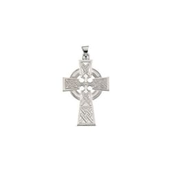 Large Celtic Cross Pendant -14K White Gold
