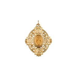 Miraculous Cross Medal - 14K Gold (no chain)