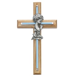 Oak Cross with Praying Boy