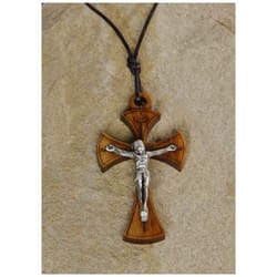 Olive Wood Crucifix Pendant