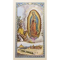 Oración a la Virgen de Guadalupe (Our Lady of Guadalupe and Juan Diego) - Spanish Prayer Card