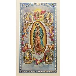 Oracion a la Virgen Santisima de Guadalupe (Our Lady of Guadalupe) - Spanish Prayer Card