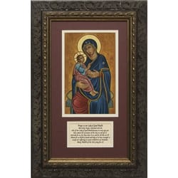 Our Lady of Good Health (Matted with Prayer in Dark Ornate Frame) 8x14