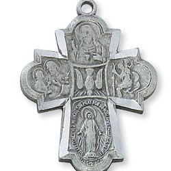 Pewter 4-Way Medal with 24 inch chain