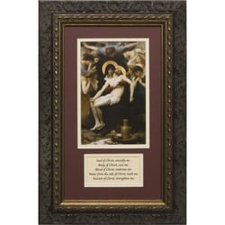 The Pieta (Matted with Prayer in Dark Ornate Frame) 8x14