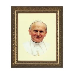 Pope John Paul II Smiling w/ Gold Frame (8x10)