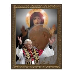 Popes and Mary Collage w/ Gold Frame 