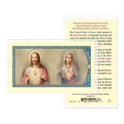Prayer of Consecration - Sacred Heart of Jesus and Immaculate Heart of Mary - Prayer Card