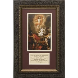 Resurrection of Christ (Matted with Prayer in Dark Ornate Frame) 8x14