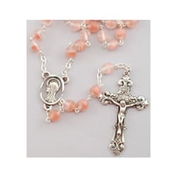 Rose Frosted Rosary - 7mm