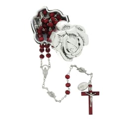 Rose Petal Rosary Box w/Rose Scented Rosary  