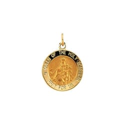 Round Scapular Medal - 14K Gold