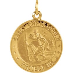 Round St. Christopher Medal -14K Gold