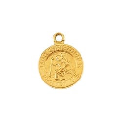 Round St. Christopher Medal -18K Gold