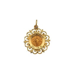 Round St. Jude Pendant Medal - 14K Gold