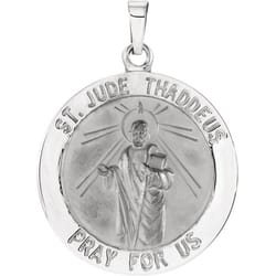 Round St. Jude Thaddeus Medal Pendant -14KT-22MM
