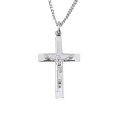 Small Crucifix on Chain - Sterling Silver on 18 inch chain