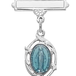 SS Blue Miraculous Medal Baby Pin