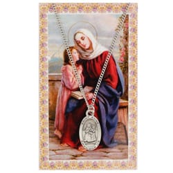 St. Anne Patron Saint Prayer Card w/ Medal <!annemedal>