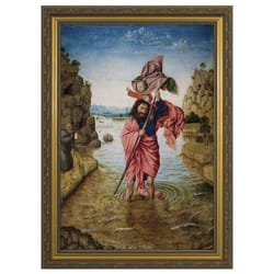 St. Christopher with Jesus w/ Gold Frame