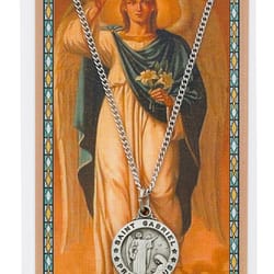 St. Gabriel Patron Saint Prayer Card w/Medal<!gabmed>