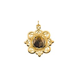 St. Joseph Framed Enamel Pendant-10K Gold