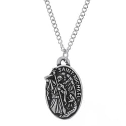St. Michael Pewter Medal, 24 inch chain