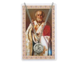 St. Nicholas Patron Saint Prayer Card w/Medal<!nicholasmedal>
