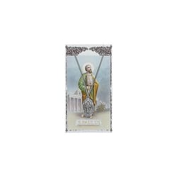 St. Paul Patron Saint Prayer Card w/Medal