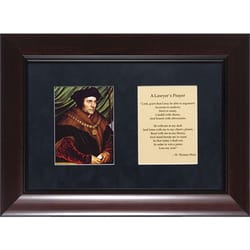 St. Thomas More (Matted with Lawyer's Prayer in Cherry Frame) 8x12