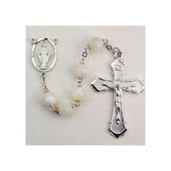 6mm Mother of  Pearl  Rosary 