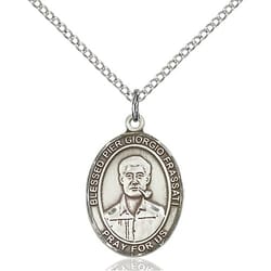 Sterling Silver Blessed Pier Giorgio Frassati Pendant w/ Chain