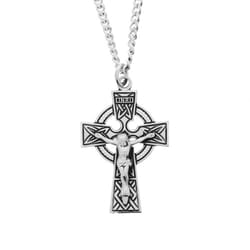 Sterling Silver Celtic Crucifix with 24 inch chain